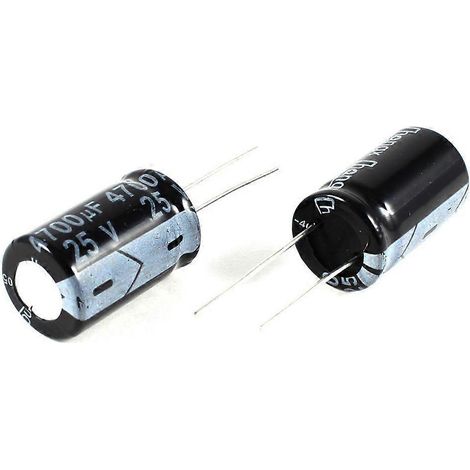 2 Pcs 4700uF 25V 105C Radial Electrolytic Capacitors Black 26x16mm-- (1/3)