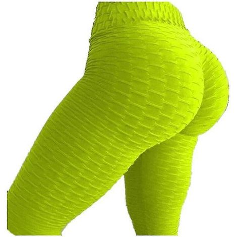 Leggings effet push-up et anti-cellulite pour femmes, pantalon de yoga taille haute (jaune, XS) (1/5)