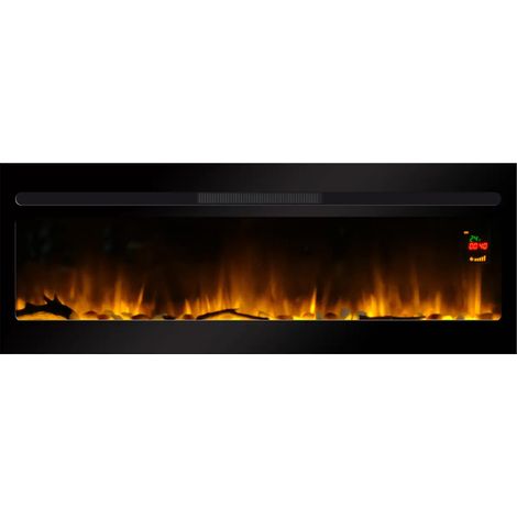 Chemin'Arte – Cheminée électrique encastrable Elysée XXL 122 cm – Effet flammes LED – Chauffage 2000W programmable – Télécommande LCD