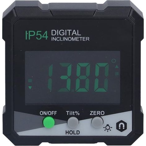 Inclinomètre numérique portatif 4x90 ° rétro-éclairage LCD rapporteur numérique rapporteur multifonction magnétique simple face mode de mesure relative (1/4)