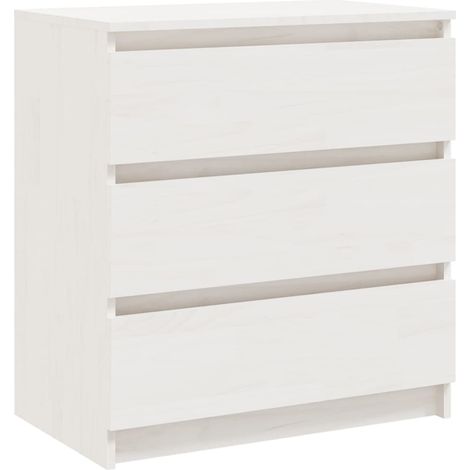 Maison Exclusive - Mesita de noche madera maciza de mango blanco