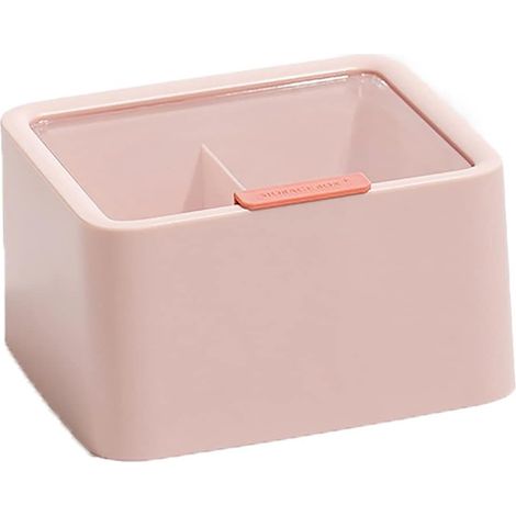 Boîte à bijoux en plastique double couche avec couvercle transparent Rose (1/5)