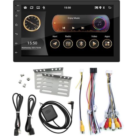7 Zoll 2+32G Auto Touchscreen Radio IPS Android Auto Carplay Universal Stereo Multimedia Player ohne, Bluetooth, GPS