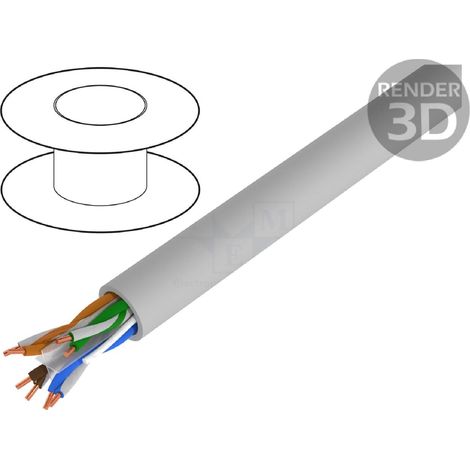 Cordon U-UTP Cat6 100m - Gris