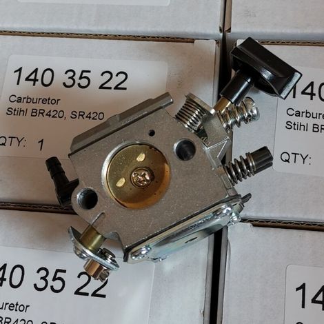 BR320, BR420, SR320, SR380, and SR420 are universal carburetors suitable for models 4203, 120, and 0601, replacing carburetors in small engines. (1/4)