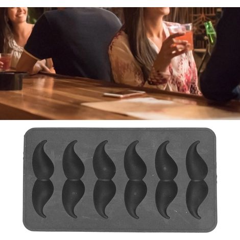 Moule à Moustache en Silicone Alimentaire Noir - Bac à Glaçons pour Cuisine d'Été