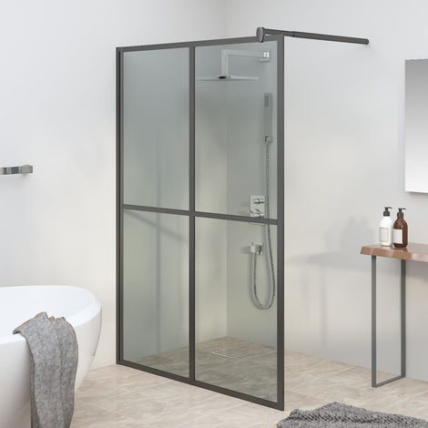 Duschwand für Walk-in Dusche 140x195 cm Dunkles Sicherheitsglas