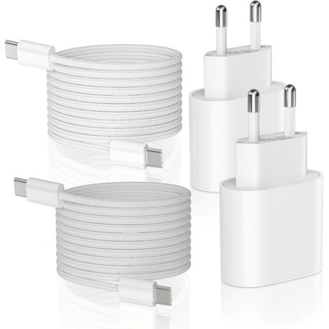 Chargeur iPhone 2Pack [Apple MFi Certifié], Chargeur Rapide de 30W Adaptateur avec Câble de Charge Rapide USB C vers USB C de 2 Mètres Cordon de Charge Compatible avec iPhone 17 16 15 Pro Max (1/5)