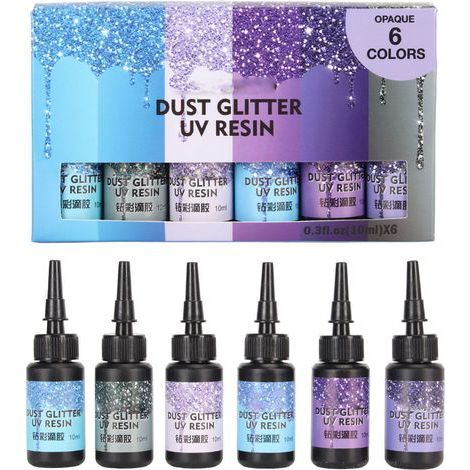 6 pièces Colle UV 10ml en Forme de Stylo, Durcissement Rapide, Série Violette pour Bijoux DIY et Artisanat (1/5)