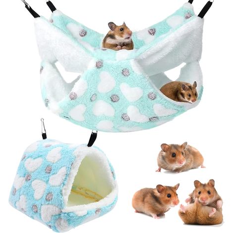 2 Pièce Hamacs pour Ratons Couches pour Animaux de Compagnie Accessoire de Cage Hamac pour Petits Animaux pour Dormir Hamster pour Chinchilla, Cochon d'Inde