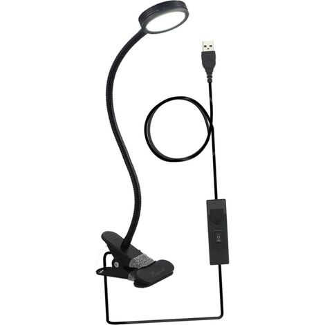 Lampe de Lecture LED avec Clip Métallique Noir Températures (1/5)