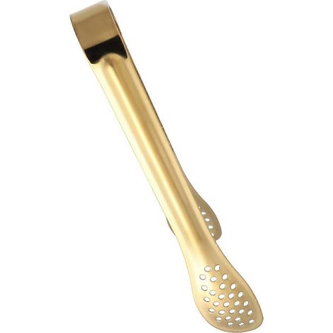 Stück 15 cm Mini-Servierzangen aus Edelstahl, praktische Eiswürfelzangen, Brotklemmen, Heimbar-Zubehör (YH55-B, Gold)-4 pcs-Golden (1/4)