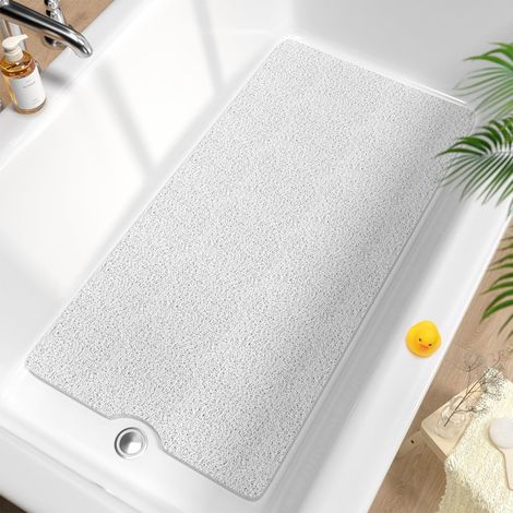 Badewannenmatte rutschfest 101x51cm, extra lang, weich, schnelltrocknend, zuschneidbar, weiß (1/5)
