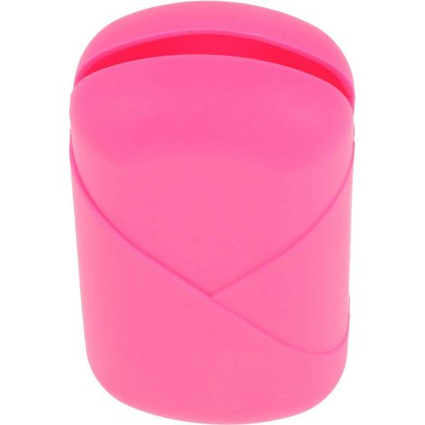 Boîte de rangement en silicone rose pour une utilisation pratique en extérieur. Légère et durable. 8,9 x 6,4 cm. (1/5)