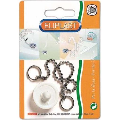 Tapón de lavabo de goma blanco de 44 mm Eliplast