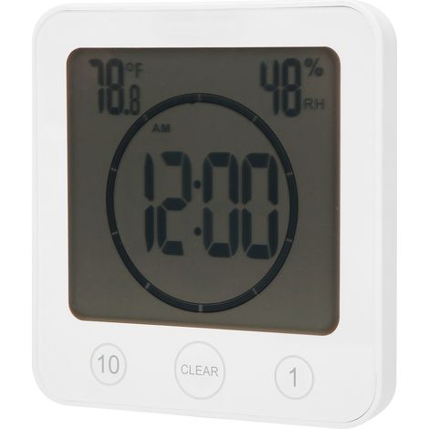 Thermomètre numérique blanc étanche pour extérieur et jardin avec crochet (1/5)