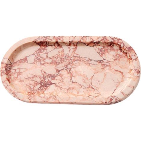 Plateau en marbre naturel sophistiqué pour-rouge rose 25x12cm