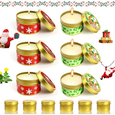 Set di candele natalizie da 6 pezzi senza profumo per Natale (1/5)