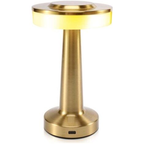 Lampada LED a tavolo con funzionalità touch, ricaricabile, lampada per bar, lampada per sala da pranzo, color oro (1/4)