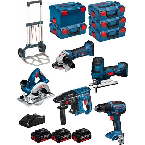 BOSCH Kit 18V BK501 (GST 18V-LIS+GKS 18V-LI+GBH 18V-21+GWS 18-125V-LI+GSR 18V-55+ 3x4,0Ah+GAL18V-40+4xL-Boxx136+L-Boxx238+Caddy) (1/5)