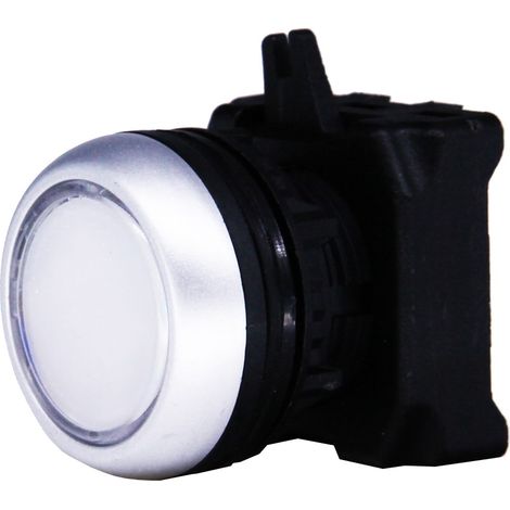 Tête de bouton-poussoir RS PRO Blanc, Retour par ressort, Ø découpe 22mm ( Prix pour 1 )