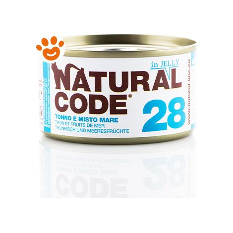 Natural Code Gatto Adulto, in Lattina 85gr 28 Tonno e Misto Mare in Jelly