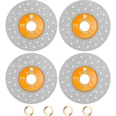 Disque diamant 115mm pour coupe pierre, carrelage, marbre, granit, verre (x4) (1/5)