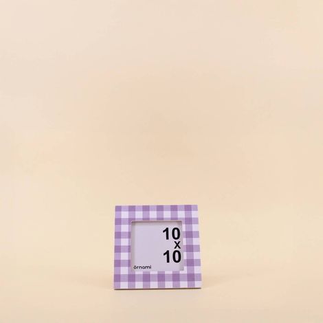 Cadre photo 10x10cm imprimé vichy lilas
