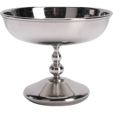 Coupe à Glace 2401-2 Bol Dessert Pied en Acier Inoxydable - Creme, Fruit, Pudding pour Fêtes (Haut. 9cm, 217g)
