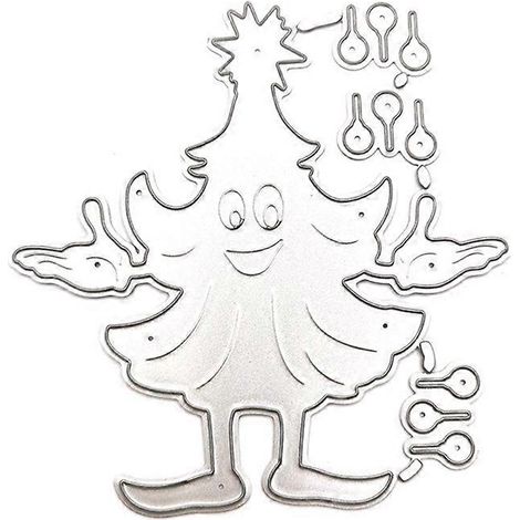 Découpe Métal Arbre de Noël pour Album DIY - Poinçon Scrapbooking Carte (1/4)