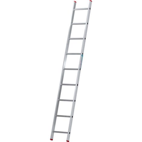 Monmobilierdesign – Échelle simple en aluminium 9 marches – Charge maximale 150 kg – Antidérapante et légère – Norme EN 131 pour usage professionnel (1/4)