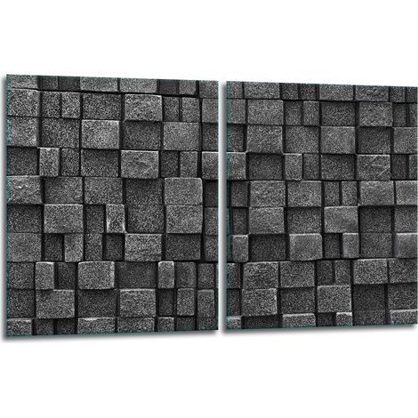 2x Glas-Schutzplatte für Herd 40x52 GRAU (1/5)
