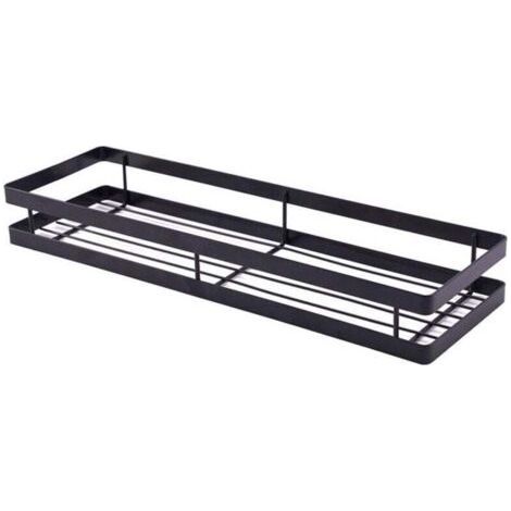 Wandmontiertes Gewürzregal, platzsparende Aufbewahrung für Gewürze, ideal zur optimalen Nutzung des Küchenraums, 40 × 12 × 5,5 cm, schwarz (1/5)