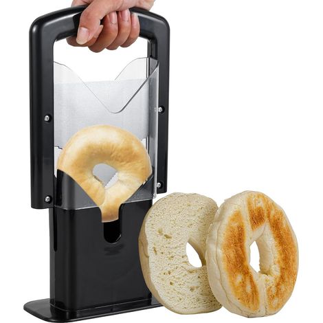 Trancheuse à bagels en acier inoxydable, multifonctionnelle pour bagels et toasts, pour un usage domestique et l'organisation de la cuisine.-AquaForge (1/5)