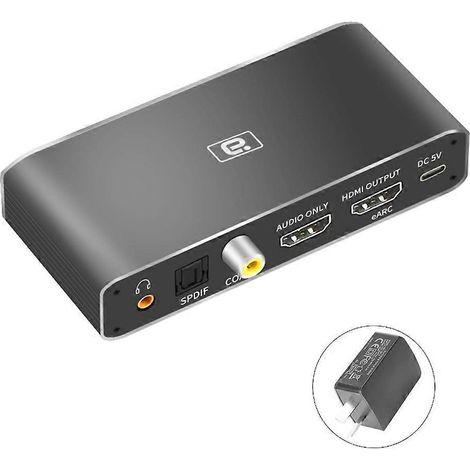 Extracteur audio compatible HDMI HD375 eARC ARC-AUX DAC coaxial Répartiteur audio-AU- (1/4)