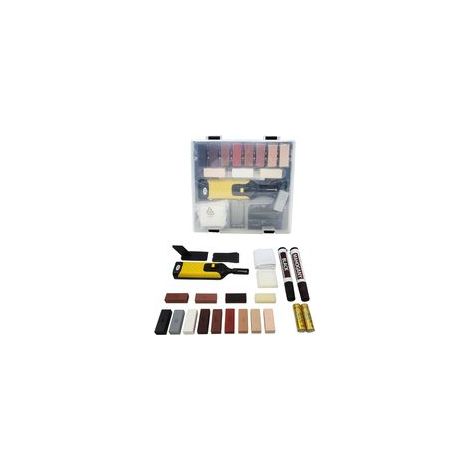 Kit de Réparation Parquet Sol - Cire en Différentes Couleurs pour Réparations Stratifié Laminé - Outil Retouche Rayure