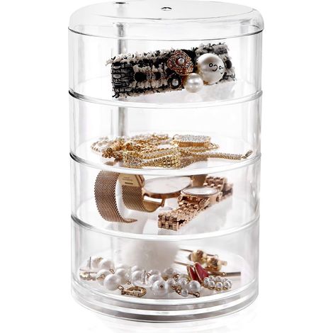 Boîte de rangement transparente empilable pour bijoux