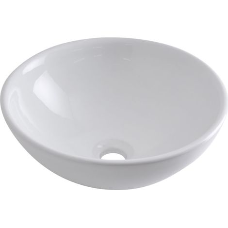 Milano Irwell White Ceramic Round Countertop Bathroom Basin Sink – 400mm (1/4)