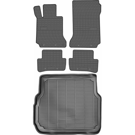 Juego de alfombrillas de goma para coche y maletero para Mercedes Clase C S204 Estate (2007-2014).