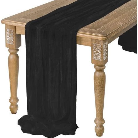 Chemin de table supplémentaire en gaze de coton bleu marine de 3 mètres (10 pieds) - Décoration intérieure