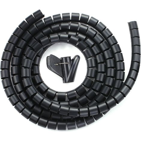 Funda para gestión de cables de 0,8 pulgadas de diámetro, tubo para enrollar cables, carrete de cables, organizador de cables, tubo para cables, fundas para cables (1/5)