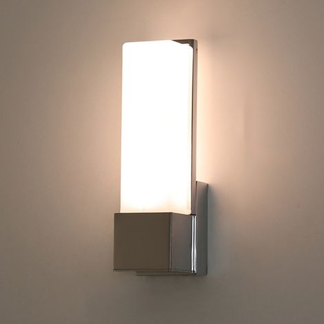 AUTRUCKER Applique murale en verre câblé rigide, luminaire mural en verre transparent, une seule tête, argenté - 7 watts, lumière chaude. (1/5)