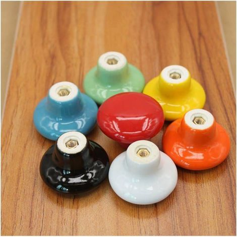 Rouge Poignées et Boutons de tiroir ceramique poignée de Meuble Porte Bouton Chambre des Enfants Pack de 10 (Vient avec des vis) (1/4)