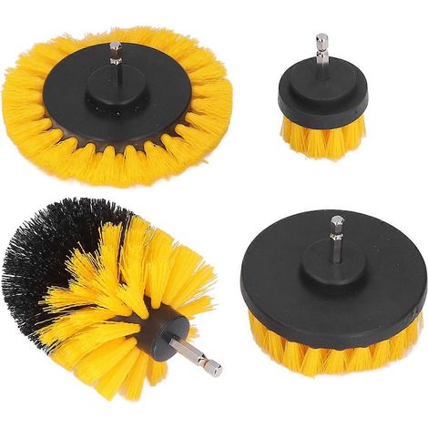 Ensemble de 4 brosses électriques pour perceuse avec tige hexagonale de 1/4 pouce en PP pour le nettoyage des baignoires et des lavabos