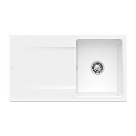 Evier 1 bac VILLEROY ET BOCH Siluet 50 Snow White CeramicPlus