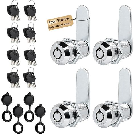4 Pièces Serrure à levier tube fileté, 30mm, Ouverture différenciée (1/5)