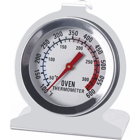 Thermomètre de four en acier inoxydable pour four électrique/gaz, cadran de 5,1 cm, lecture instantanée de la cuisine, du gril, du fumoir (50–300 °C/37,8–315,6 °C) (1/4)