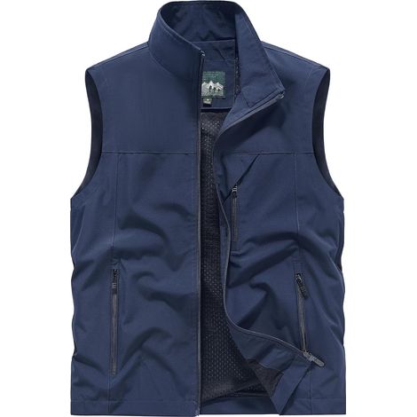 Homme Gilet de Pêche Léger Respirant à Séchage Rapide Veste de Sport Sans Manches Été Gilet de Loisirs de Plein air Multipoches Gilet de Travail Gilet de Voyage Chasse Camping Photographie (1/5)