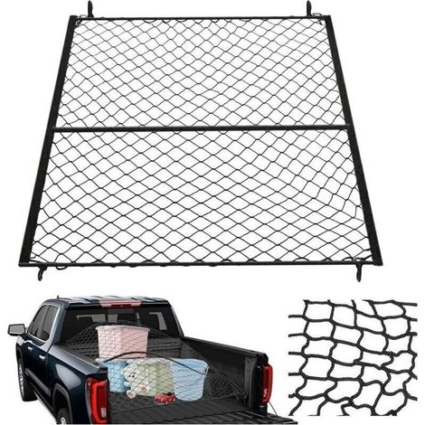 Filet remorque,filet de rangement camping car, adapté pour les charges légères quotidiennes de camions, 1,1 x 1,2 m, extensible jusqu'à 2,2 x 2,4 m (double couche) (1/4)