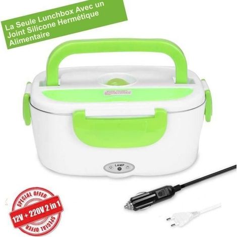 Boîte Chauffante Hermétique Gamelle Lunch Box Électrique 12V 220V Qualité Alimentaire pour Repas Chaud en Acier INOX (1/4)